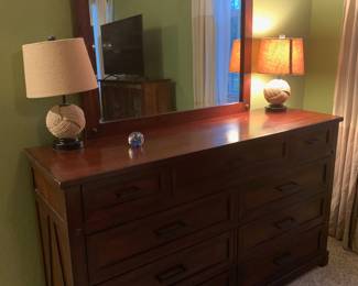 9 drawer dresser & mirror $300
L 64”
W 19”
H 38”

Mirror 
42 x 40