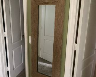 Nautical Rope Mirror      $68.00                                                          Outside Border 
H 46”
W 18 1/2”
Mirror 
H 37”
W 9 1/2”