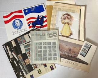 Assorted Vintage Stamps Including 1972  1973 Souvenir Albums  Historical Calendars 