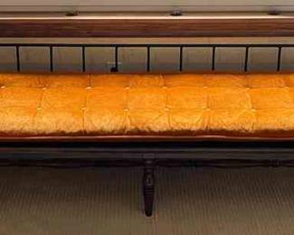  006 Bench W Orange Velvet Cushion