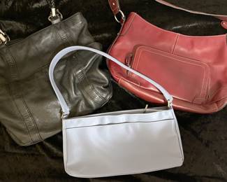 Tignanello Black Purse, Bass Co Red Purse, And Grey Blue Purse