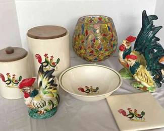 Rooster Canisters, Rooster Figurines, Rooster Art, And More 