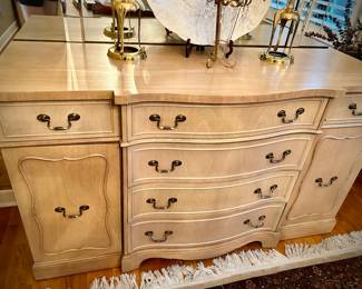 Refinished antique Duncan Phyfe buffet, dining table, 6 chairs, and china cabinet