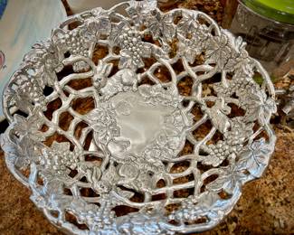 Arthur Court rabbits & grapes bowl