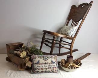  Vintage Rocking Chair and Cradle
