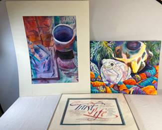 Original Watercolor, Acrylic and Framed Art
