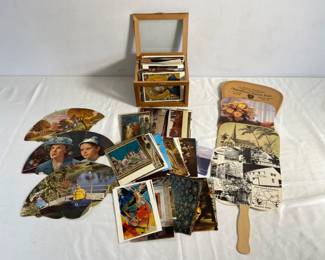  Vintage Cardboard Fans, Political Pamphlets, Religious Postcards
