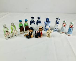  Vintage Delft Style Porcelain Figurines