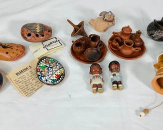 Vintage Japanese Bisque Dolls, Mexican Trinkets