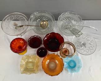 Cut Glass Punch Bowls, Ruby Red Colored Glass Bowls