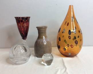 Blown Glass Orbs and Vase