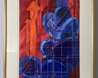 Original Abstract Watercolor by Jo Gaston "Button Up"