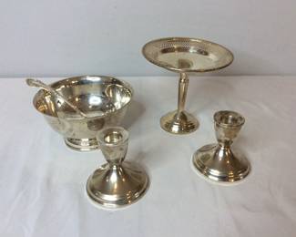 Sterling Silver Candy Dish, Candlesticks