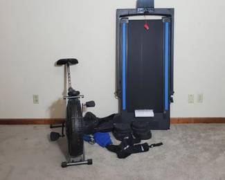 Stamina Exercise Bike, Gorepore Treadmill (26" W x 60" L), Weights and More (LPO)