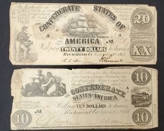 (2) Confederate Bills