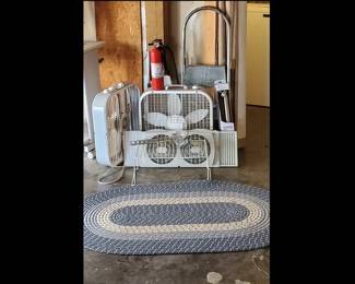 (2) Box Fans, Fire Extinguisher, Braided Rug & More (LPO)