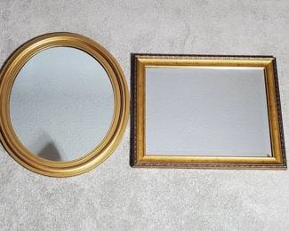 (2) Gold Tone Framed Mirrors (LPO)