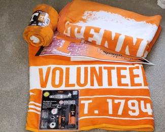 (3) Tennessee Vols Throws, Flashlight Set, Pennant