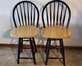 (2) Wood Swivel Stools (LPO)