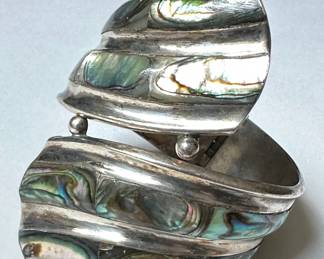 Vintage Balladares 925 Sterling Silver & Mother Of Pearl Hinged Bracelet
Lot #: 8