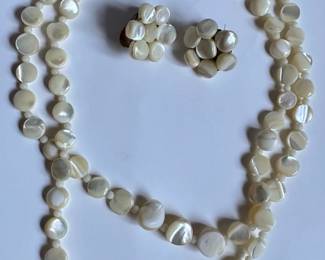 Set Vintage Genuine Mother Of Pearl Necklace With Matching Clip-on Earrings In Original Abraham & Straus Box
Lot #: 12