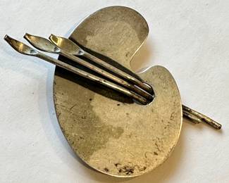 Vintage Beau 925 Sterling Artist Palette Brooch Pin
Lot #: 59