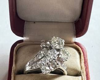 Vintage Tiffany & Co Diamond & Platinum Ring With 1955 Tiffany Appraisal In Original Box, Size 7.25
Lot #: 1
