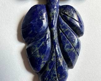 Beaded Necklace With Large Carved Lapis Leaf Pendant
Lot #: 53