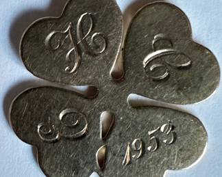 Vintage 14 Karat Gold Initialed Shamrock Charm Bracelet, 1953
Lot #: 39