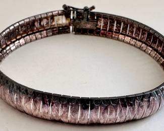 Two 925 Sterling Silver Bracelets: 3 Large Stones & Italian Chain
Lot #: 29