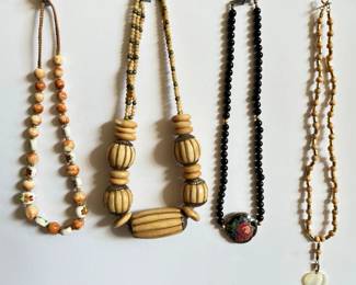 4 Vintage Necklaces: Cloisonne, Wood & More
Lot #: 74