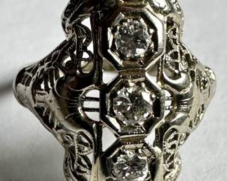 Antique 18 Karat Gold & Diamond Ring, Size 4.5
Lot #: 2