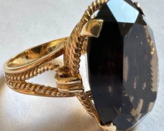 Vintage 14 Karat Gold & Smokey Quartz Ring, Size 8.5
Lot #: 19
