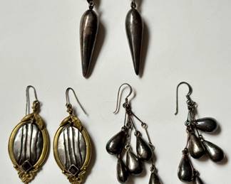 3 Pairs Vintage 925 Sterling Silver Earrings By Zina, Kosmima & More
Lot #: 101