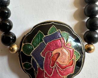 4 Vintage Necklaces: Cloisonne, Wood & More
Lot #: 74