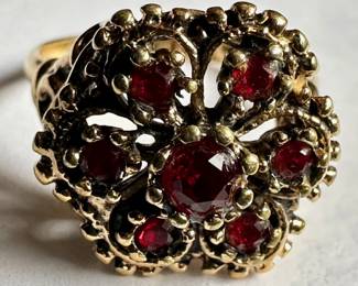 Vintage 18 Karat Gold & Red Stone Ring, Size 6.5
Lot #: 20
