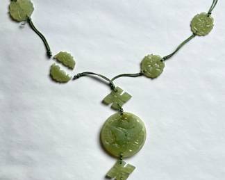 Large Vintage Carved Jadite Necklace (One Broken Piece)
Lot #: 88