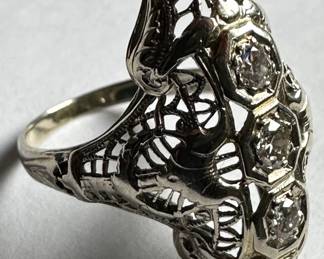 Antique 18 Karat Gold & Diamond Ring, Size 4.5
Lot #: 2