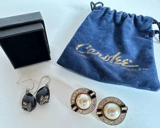 2 New In Box Earrings: Marcasite & Black Glass & Rhinestones By Carolee
Lot #: 43