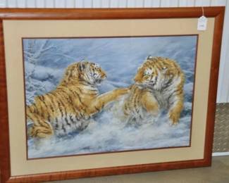 You Will Love the Beautiful Wooden Frame on This Lovely Limited Edition Print Signed by Kayomi Harai and Titled "Siberian Spirit" 44" x 34" Overall, ($175). 