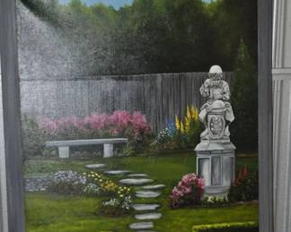 Lovely Acrylic on Canvas Signed Kevin Smith, Framed in a Grey Wooden Frame, 39" x 33" $165 