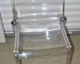 Front View of the Fabulous Single Molded Clear Ghost Chair, 20"w x 30"h x 22"d, $115 