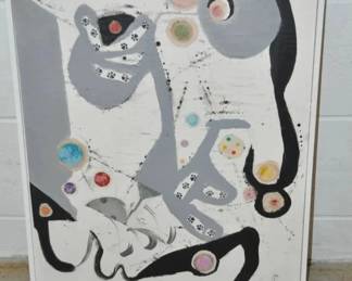 Marc Garrison, Birmingham Artist, “Watch the Cat”, Acrylic on Board, Double-Signed by Artist, 20” x 20”, with COA ($225). 