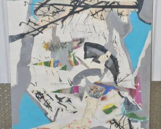 Another Stunning Marc Garrison Mixed Media Collage, "New Growth" With COA & Artist Signed and Dated 09/30/19 36" x 24", ($225) 