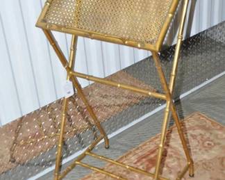 Vintage Book Display/Lectern in Gilt Gold Over Faux Bamboo, A Really Versatile Piece. 18.5"W x 38"H x 17"D ($195). 