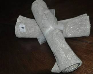 Wonderful Grey with Silver Pattern Place Mats. Two Sets of 4 Available. ($20 for set of four) 