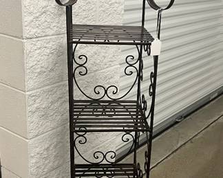 Wonderful 4 Tier Brown Wrought Iron Plant Stand/Display, 64” x  14” Square. $115