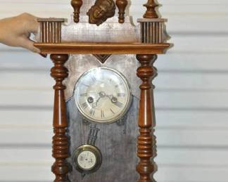 Stunning Antique Junghaus Regulator Walnut Wall Clock Sold "As Is" 10"W x 27" x 7.5"D, ($50) 