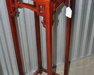 Chinese Export Hardwood and Marble Pedestal 11" Diameter, ($325) 