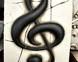 Sid Dickens Memory Block Tile"Treble Clef" T06, Retired (6" x 8"). Crackle Effect Used to Create an Aged Look & Feel ($90) 